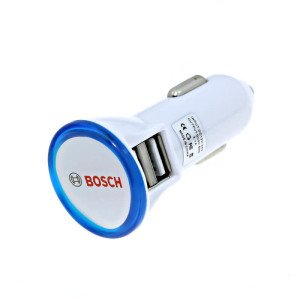 DUÁLNÍ USB AUTO ADAPTER (2.1A + 1A)  S KULATÝM LED RÁMEČKEM - Reklamnepredmety