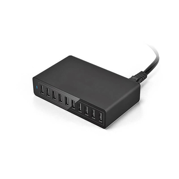 SÍŤOVÝ USB ADAPTÉR S 10 USB VÝSTUPY, 50 WATT