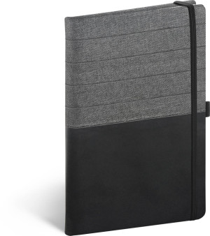 Notebook Skiver, černošedý, linkovaný, 13 × 21 cm - Reklamnepredmety