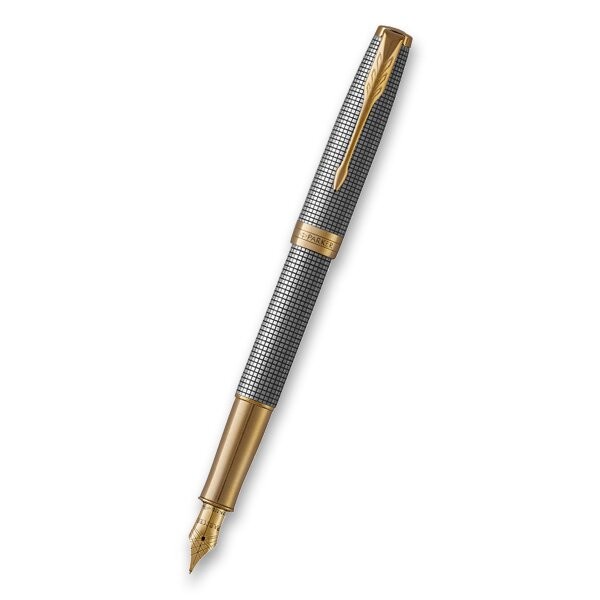 Parker Sonnet Deluxe Silver Chiselled GT plnicí pero, 18K hrot F