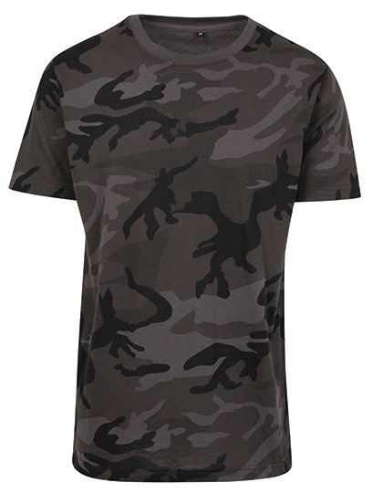 Camo tričko s kulatým výstřihem