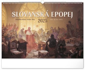 Nástěnný kalendář Slovanská epopeje – Alfons Mucha 2025, 48 × 33 cm