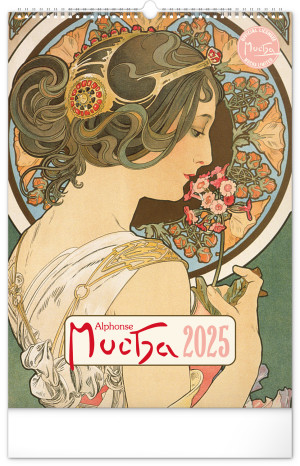 Nástěnný kalendář Alfons Mucha 2025, 33 × 46 cm - Reklamnepredmety