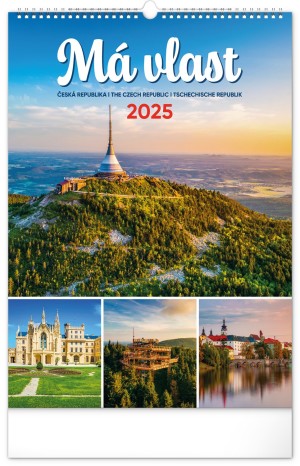 Nástěnný kalendář Má vlast 2025, 33 × 46 cm - Reklamnepredmety