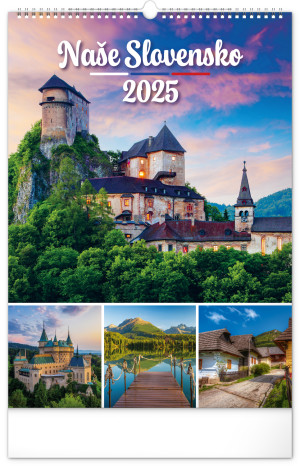 Nástěnný kalendář Naše Slovensko 2025, 33 × 46 cm - Reklamnepredmety