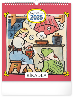 Nástěnný kalendář Josef Lada – Říkadla 2025, 30 × 34 cm
