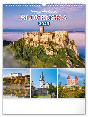 Nástěnný kalendář Pamětihodnosti Slovenska 2025, 30 × 34 cm - Reklamnepredmety