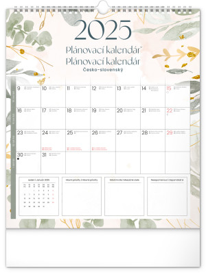 Nástěnný Rodinný plánovací kalendář Květiny 2025