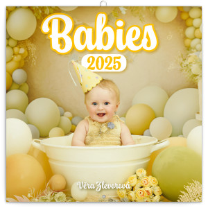 Poznámkový kalendář Babies – Věra Zlevorová 2025, 30 × 30 cm - Reklamnepredmety