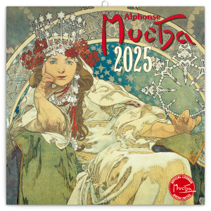 Poznámkový kalendář Alfons Mucha 2025, 30 × 30 cm - Reklamnepredmety