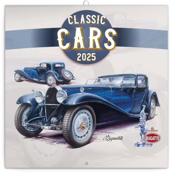 Poznámkový kalendář Classic Cars - Václav Zapadlík, 2025, 30 × 30 cm