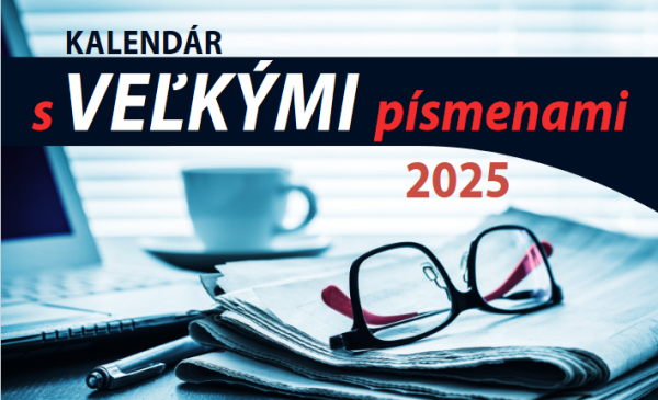 Stolní kalendář s velkými písmeny 2025