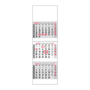 Plánovací kalendář KLASIK 3M šedý 2025 - Reklamnepredmety