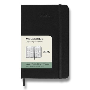 Diár Moleskine 2025 - tvrdé dosky S, týždenný, vertikálny, čierny - Reklamnepredmety