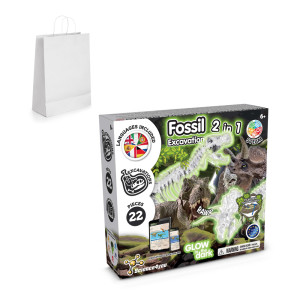 2 in 1 Fossil Excavation Kit II. Vzdělávací hra pro děti dodává se s dárkovou taškou z kraftového papíru (90 g/m²) - Reklamnepredmety