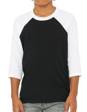 CV3200Y Youth 3/4 Sleeve Baseball Tee - Reklamnepredmety