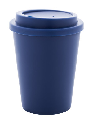 Dvoustěnný termo hrnek izolovaný PP plastem s víčkem k pití. 300 ml. - Reklamnepredmety