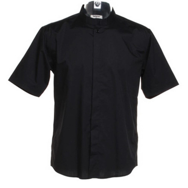 K122 Mens Bar Shirt Mandarin Collar Short Sleeve