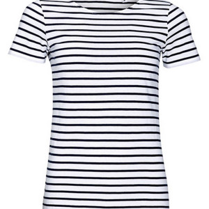 L01399 Women`s Round Neck Striped T-Shirt Miles - Reklamnepredmety