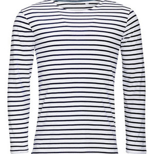 L01402 Men´s Long Sleeve Striped T-Shirt Marine - Reklamnepredmety