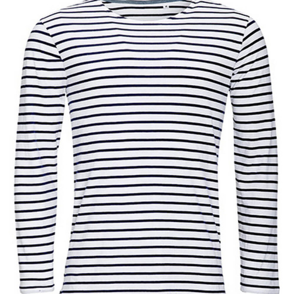 L01402 Men´s Long Sleeve Striped T-Shirt Marine