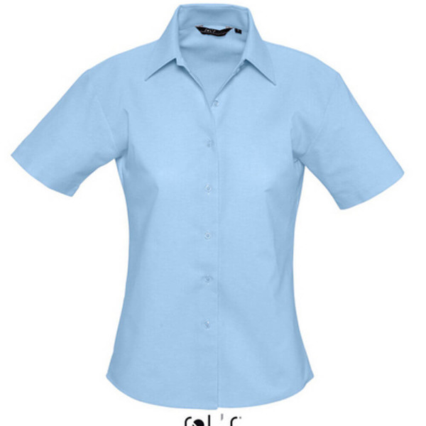 L610 Ladies Oxford-Blouse Elite Short Sleeve