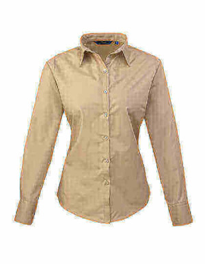 PW300 Ladies Poplin Long Sleeve Blouse - Reklamnepredmety