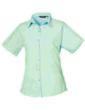 PW302 Ladies Poplin Short Sleeve Blouse - Reklamnepredmety