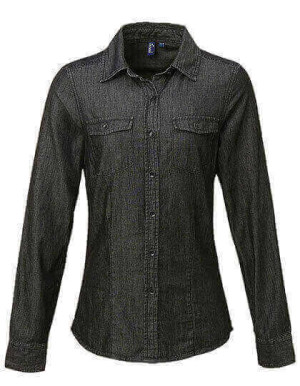 PW322 Ladies Jeans Stitch Denim Shirt - Reklamnepredmety