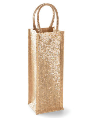 WM433 Shimmer Jute Bottle Bag - Reklamnepredmety