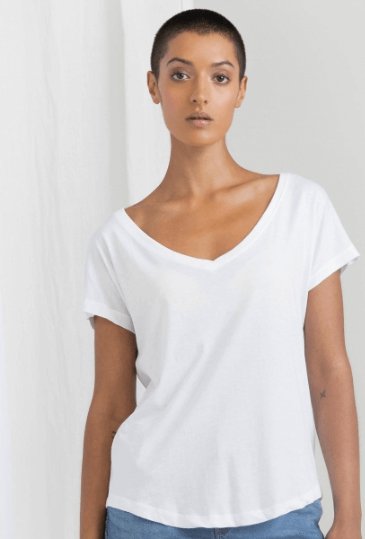 Dámské Loose Fit V Neck T