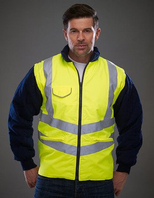 YK703 Hi-Vis Chevron prošívaná bunda - Reklamnepredmety